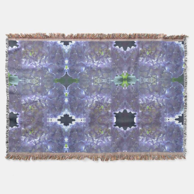 Elegant boho dusty light purple florals flowers  throw blanket (Front)