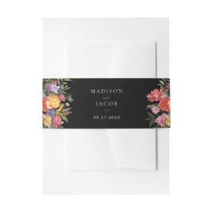 Elegant Boho Dutch Floral Wedding Invitation Belly Band