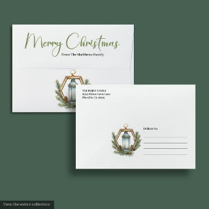 Elegant Boho Earthy Botanical Holiday Envelope