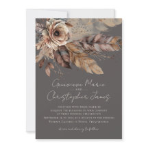 Elegant Boho Earthy Floral Watercolor Wedding