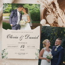 Elegant Boho Eucalyptus Leaves & Photo Wedding