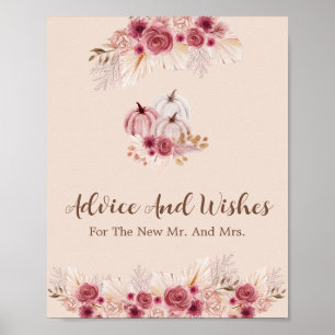 Elegant Boho Fall In Love Advice and Wishes Poster