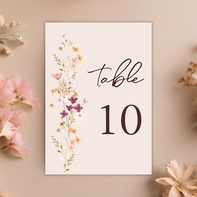 Elegant Boho Fall Wildflower Table Number (Creator Uploaded)
