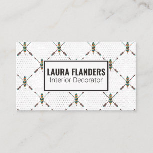 Elegant Boho Feather Design Business Card