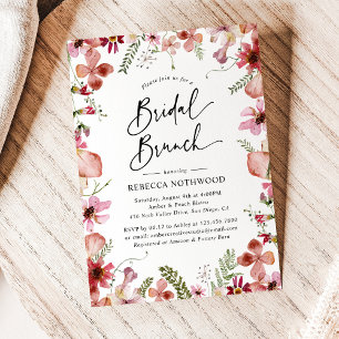Elegant Boho Floral Botanical Bridal Brunch Shower Invitation