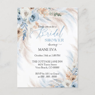 Elegant Boho Floral Bridal Shower Postcard
