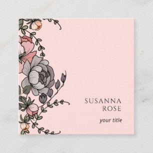 Elegant Boho Floral Business Card