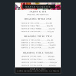 Elegant Boho Floral Business Service/Pricing Flyer<br><div class="desc">Elegant watercolor bohemian flowers,  feathers and foliage pattern in chic shades of purple,  burgundy,  peach,  pink,  crème,  and green,  business services and pricing flyer.  Text colour and font style can be customised.</div>