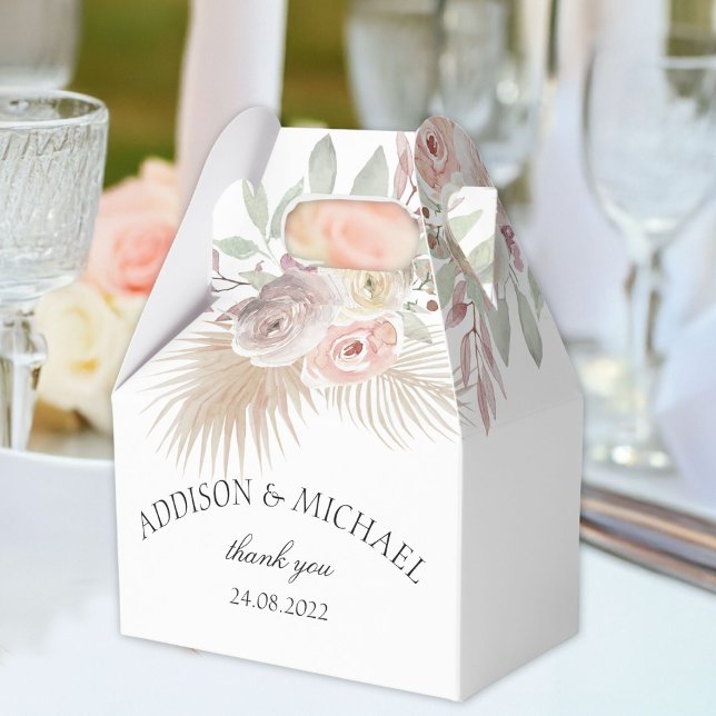 Elegant Boho floral favour box (Elegant Boho floral favor box)