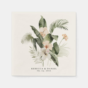 Elegant Boho Floral Greenery Napkin