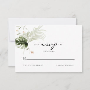 Elegant Boho Floral Greenery Wedding  RSVP Card