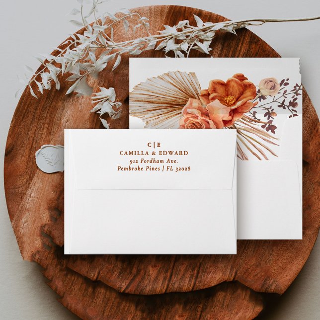 Elegant Boho Floral Lined Wedding Envelope (Creator Uploaded)