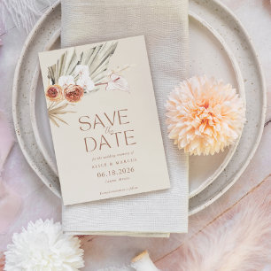 Elegant Boho Floral Photo Wedding Save The Date