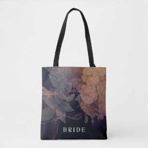 Elegant Boho Floral Purple Fantasy Bride to Be Tote Bag