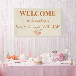 Elegant Boho Floral Wedding  Banner