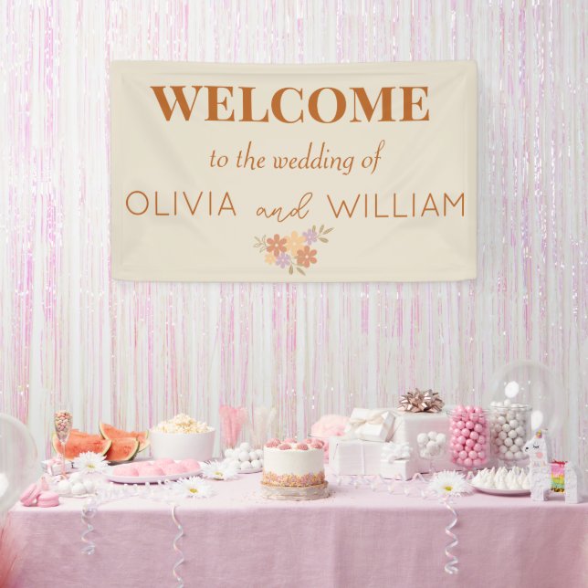 Elegant Boho Floral Wedding  Banner (Party)