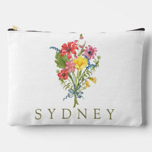 Elegant Boho Floral Wildflower Accessory Pouch