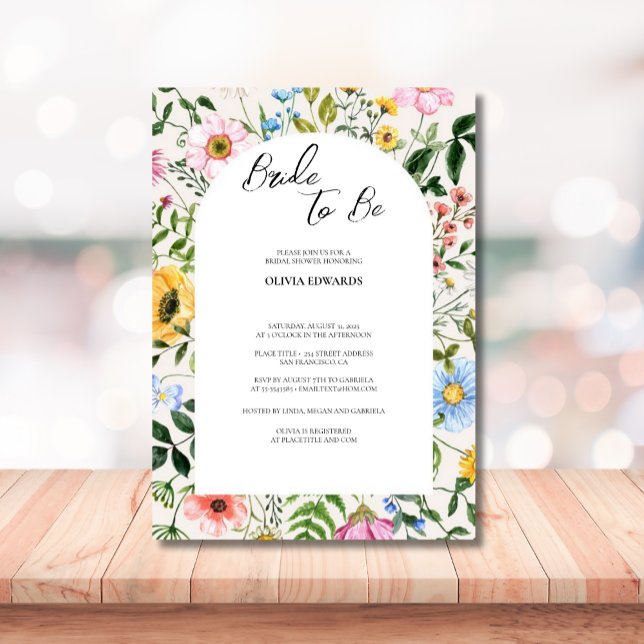 Elegant Boho Floral Wildflower Bridal Brunch Invitation (Creator Uploaded)