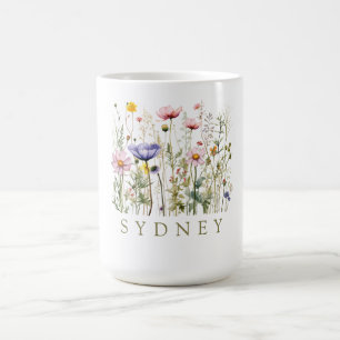 Elegant Boho Floral Wildflower Coffee Mug