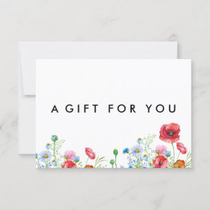 Elegant Boho Floral Wildflower Gift Certificate