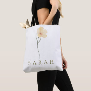 Elegant Boho Floral Wildflower Tote Bag