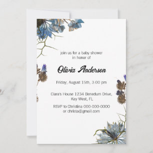 Elegant Boho Flower Baby Shower Invitation