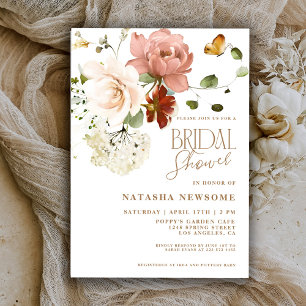 Elegant Boho Flower Garden Bridal Shower Invitation