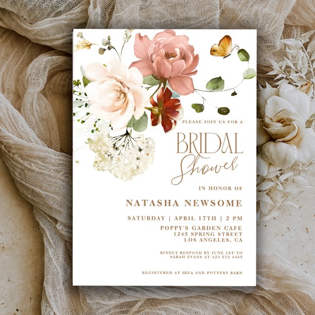 Elegant Boho Flower Garden Bridal Shower Invitation (Creator Uploaded)
