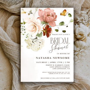 Elegant Boho Flower Garden Bridal Shower Invitation