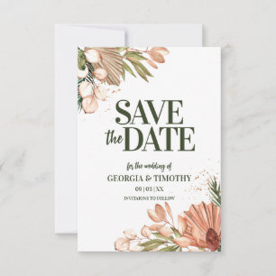 Elegant Boho Flowers Frame Save The Date