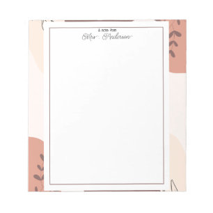 Elegant Boho Frame Teacher Notepad