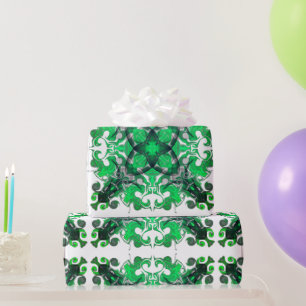 Elegant boho green botanical bohemian   wrapping paper