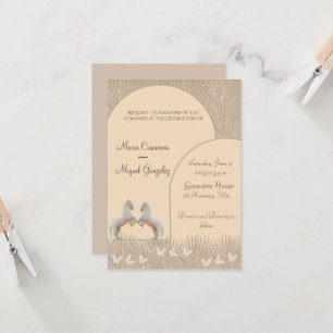 elegant   boho  horses love wedding invitation