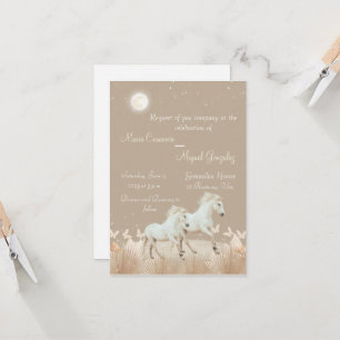 elegant   boho  horses wedding invitation