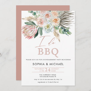 Elegant Boho I do BBQ Engagement Party  Invitation