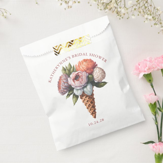 Elegant Boho Ice Cream Bridal Shower Favour Bags (Sealed)