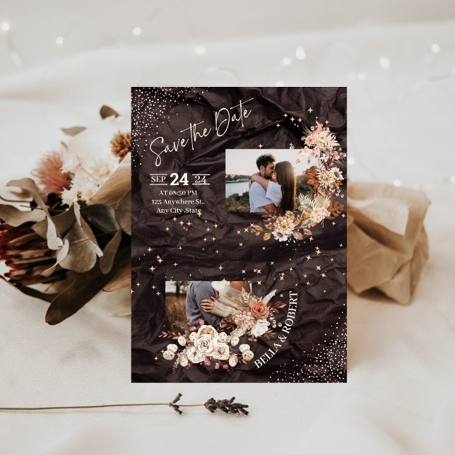 “Elegant Boho Invitations Decorated with Gold Star (Creator Uploaded)