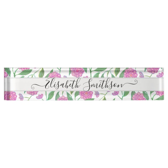    Elegant Boho Liberty Custom Professional Floral Nameplate (Front)