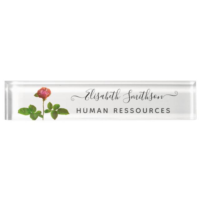    Elegant Boho Liberty Custom Professional Floral Nameplate (Front)