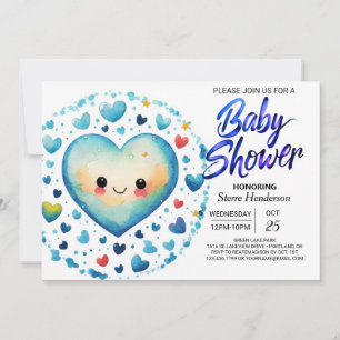 Elegant Boho Little Cutie Pastel Boy Baby Shower Invitation