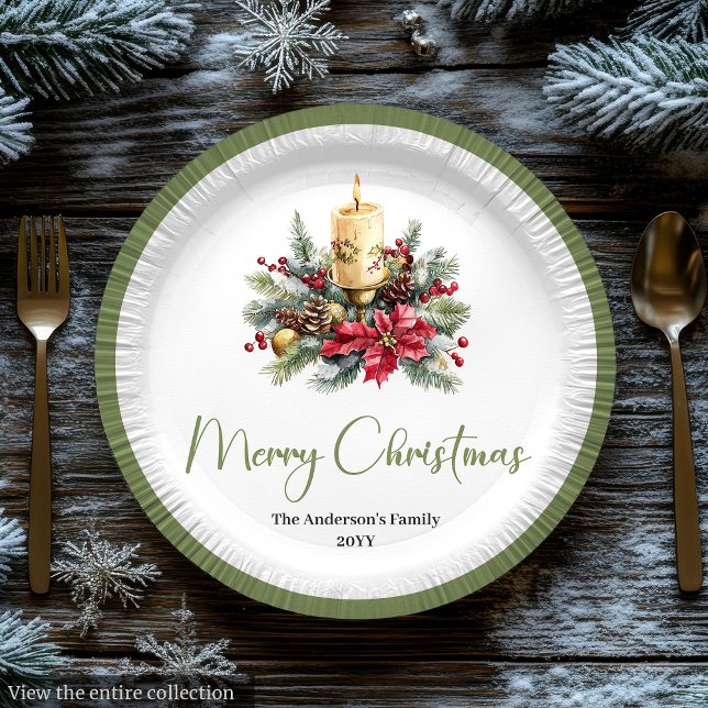 Elegant Boho Neutral Colors Christmas Wreath Plate (Elegant Boho Neutral Colors Christmas Wreath Plates)