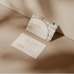 Elegant Boho Neutral Terracotta Abstract Pattern Business Card