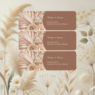 Elegant Boho Neutral Wedding Return Address