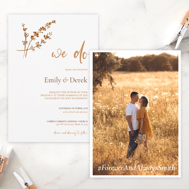 Elegant Boho Orange Flowers Wedding invitation (Creator Uploaded)