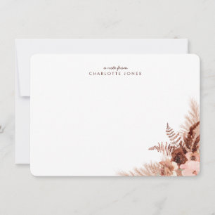 Elegant Boho Pampas Grass Personal Stationery Card