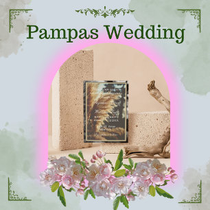 Elegant  Boho Pampas Grass Wedding Invitation