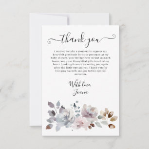 Elegant Boho Pastel Blooms Floral Baby Shower Thank You Card
