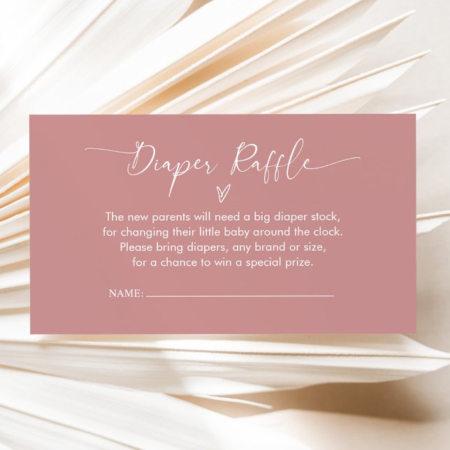 Elegant Boho Pink Diaper Raffle Ticket (Creator Uploaded)