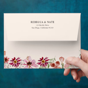 Elegant Boho Pink Florals 5x7 Card Envelope