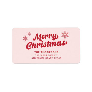 Elegant Boho Pink Holiday Return address Label